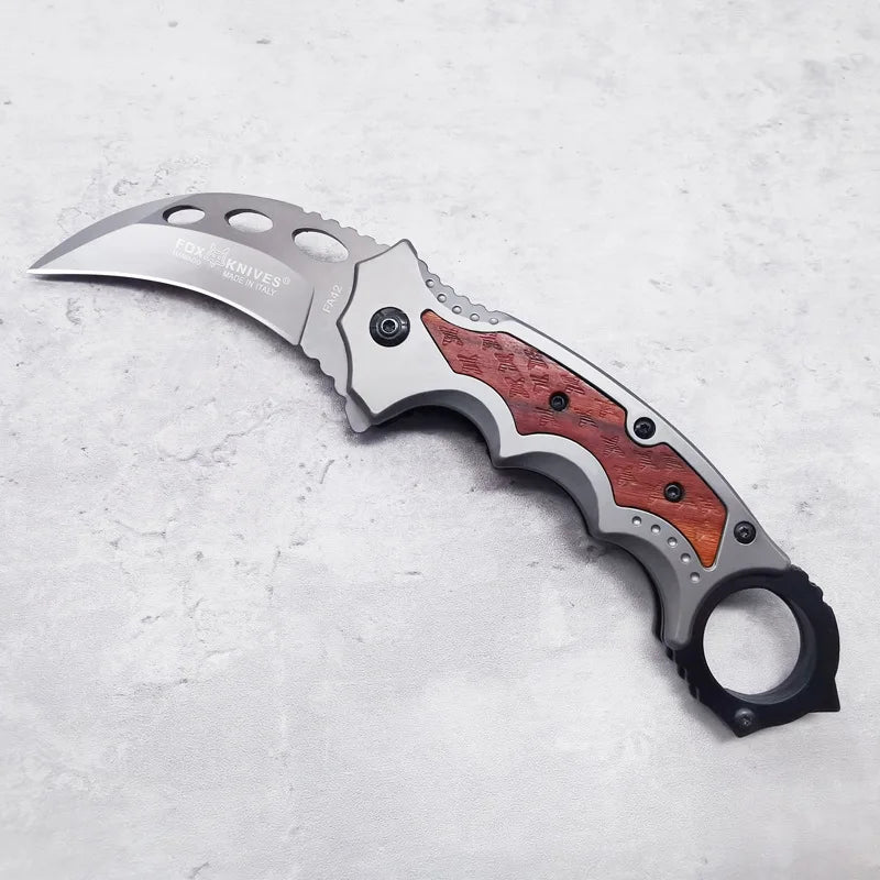 Outdoor Portable Folding Knife High Hardness Survival Military Tactical Pocket Knives for Camping and Fishing Mini Curved Knife