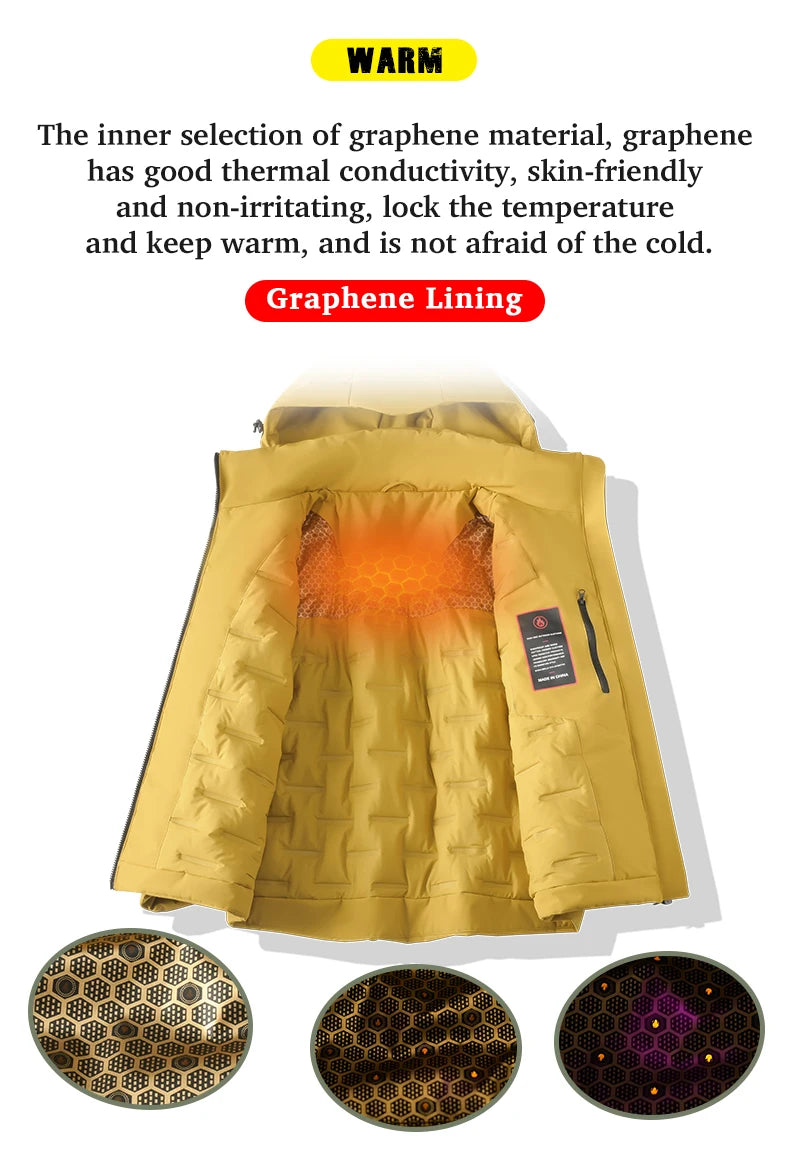 EUMERGX Men's Women's Winter Coat Waterproof Windproof Warm Fleece Jacket Unisex Hiking Camping Skiing Climbing Windbreaker