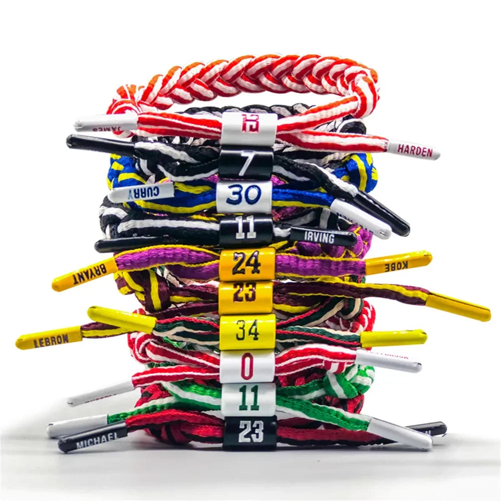 Sport Style Men Hand Woven Number Rope Bracelet Couple Adjustable Paracord Bracelet For All Ages Basketball Fan Souvenir Gift