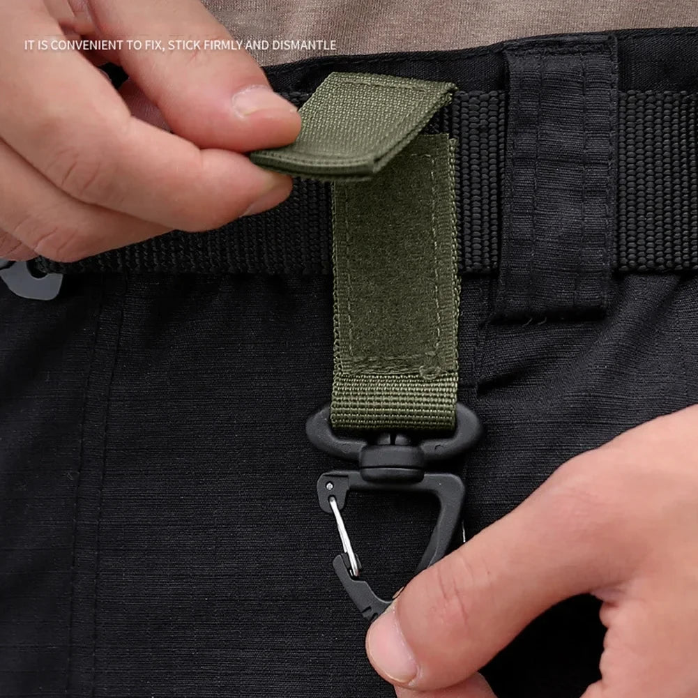 1-10PCS Nylon Hang Buckle Strap Military Carabiners Tactical Buckle Belt Clips Keychain Camping Hanging Hooks Camping Tool