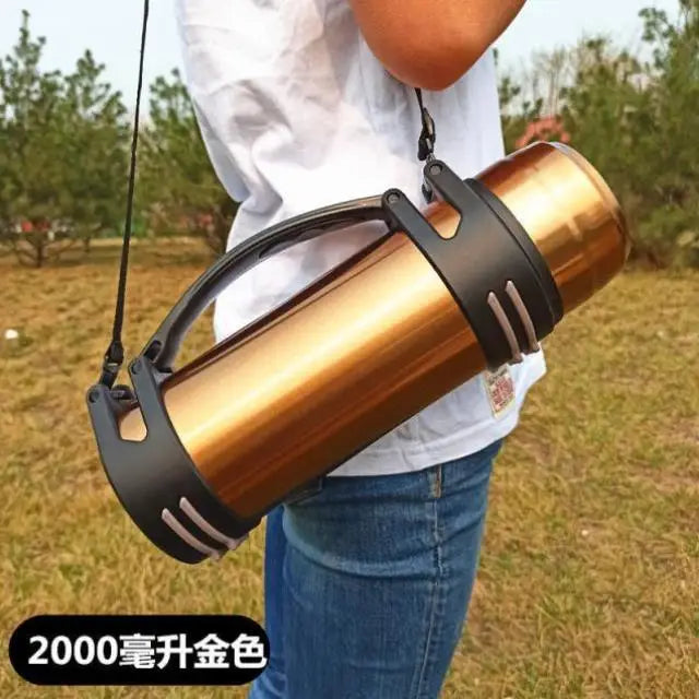 Large Capaci 2000ml Stainl Steel 304 Insulated Water Bottle Portable Outdoor Men's Women's Beverages Dining Utensils