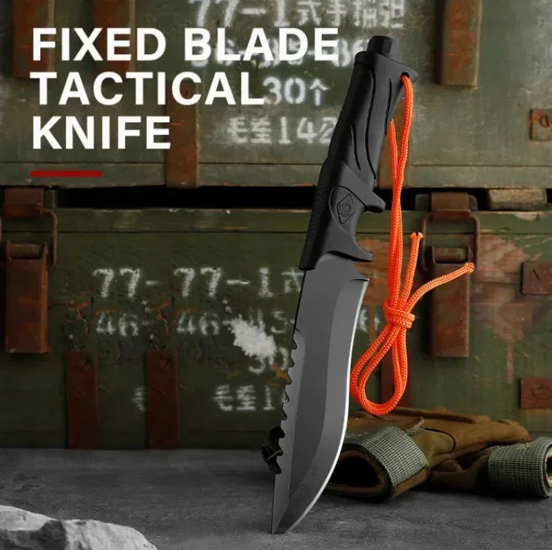 NEW Outdoor Camping Tactical Straight Knife, Portable Outdoor Tool Knife, EDC Gear, High Hardness Self-Defense Survival Knife