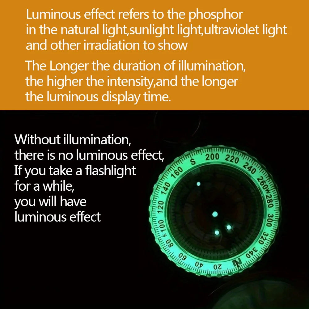 1/2Pcs Brass Pocket Compass for Camping  Hiking Water-Resistant Handheld Navigation Device Outdoor Portable Orienteering Gear