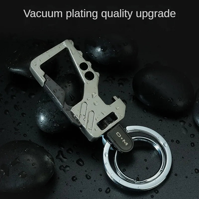 Multifunctional Men's key Chain Metal Waist Belt Clip Anti-lost Buckle Key ring Accessories Car keychain Bottle Opener Pendant