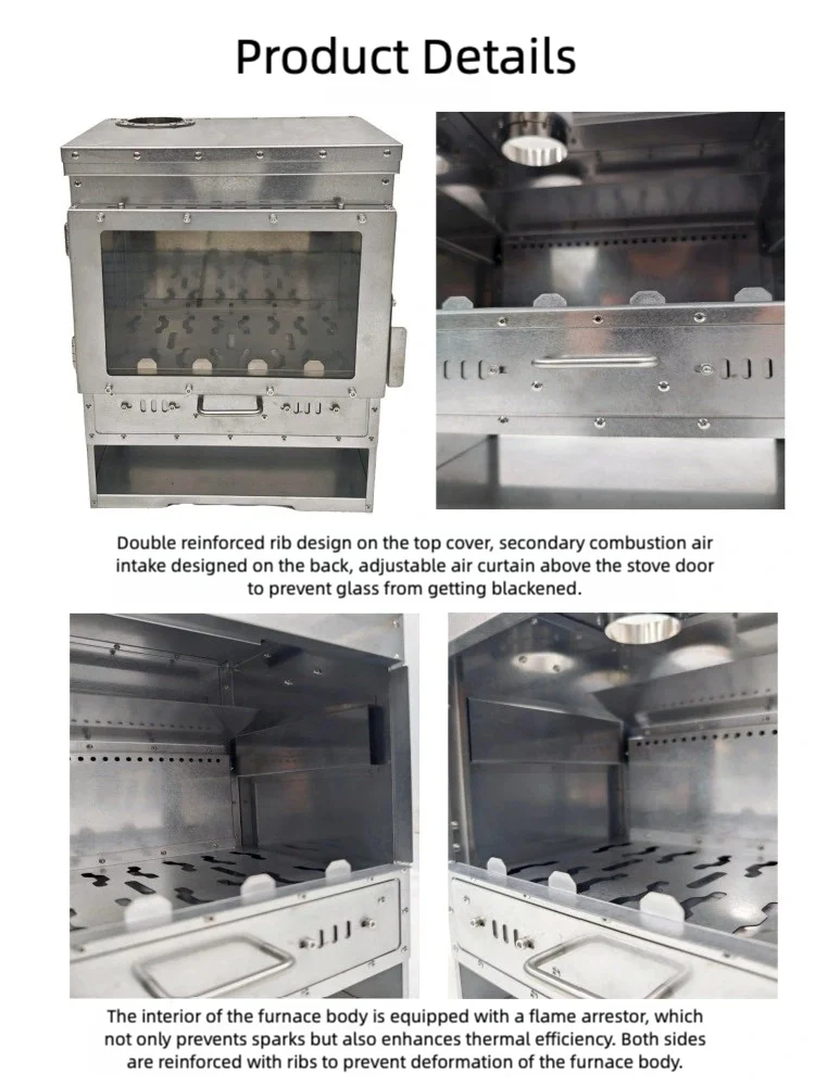 Stainless Steel Smokeless Fireplace Multifunctional Tent Firewood Stove Camping Firewood Stove Portable Heating Stove
