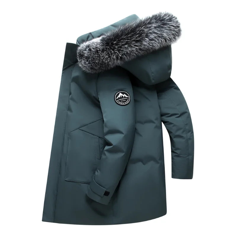 Outdoor Hiking Camping in Winter Windproof Warm Casual Fur Collar Feather Jacket Comfortable Versatile Warm Down Jacket