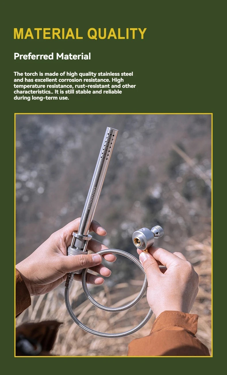 Outdoor Flame Gun Heating Gas Torch BBQ Grill Fire Starter Gas Igniter Isobutane Fire Gun Burner Camping Retractable Fire Torch
