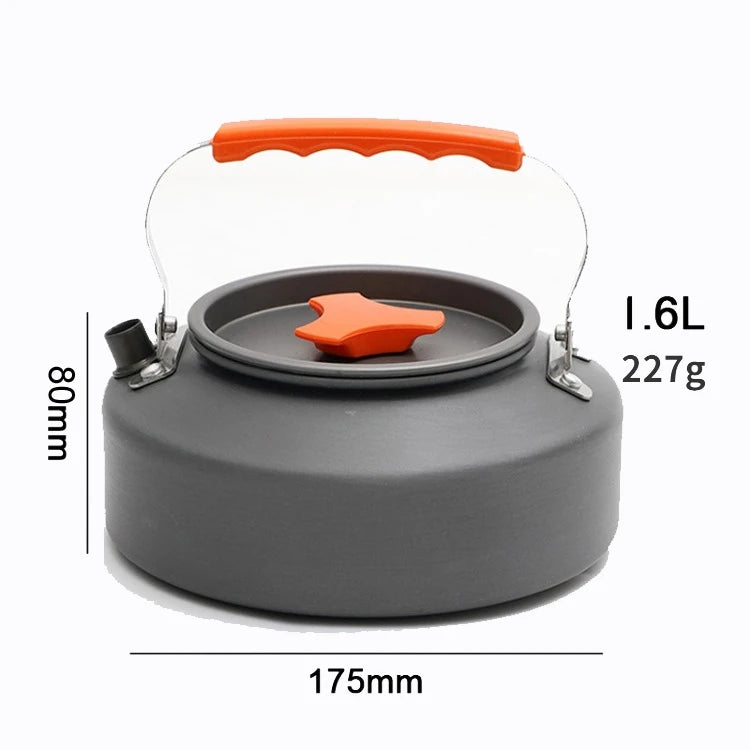 0.8L/1.1L/1.2L/1.6L/2L/2.5L Aluminum alloy Portable Outdoor Camping Coffee and Tea Kettle for Hiking Fishing Picnic and Cooking