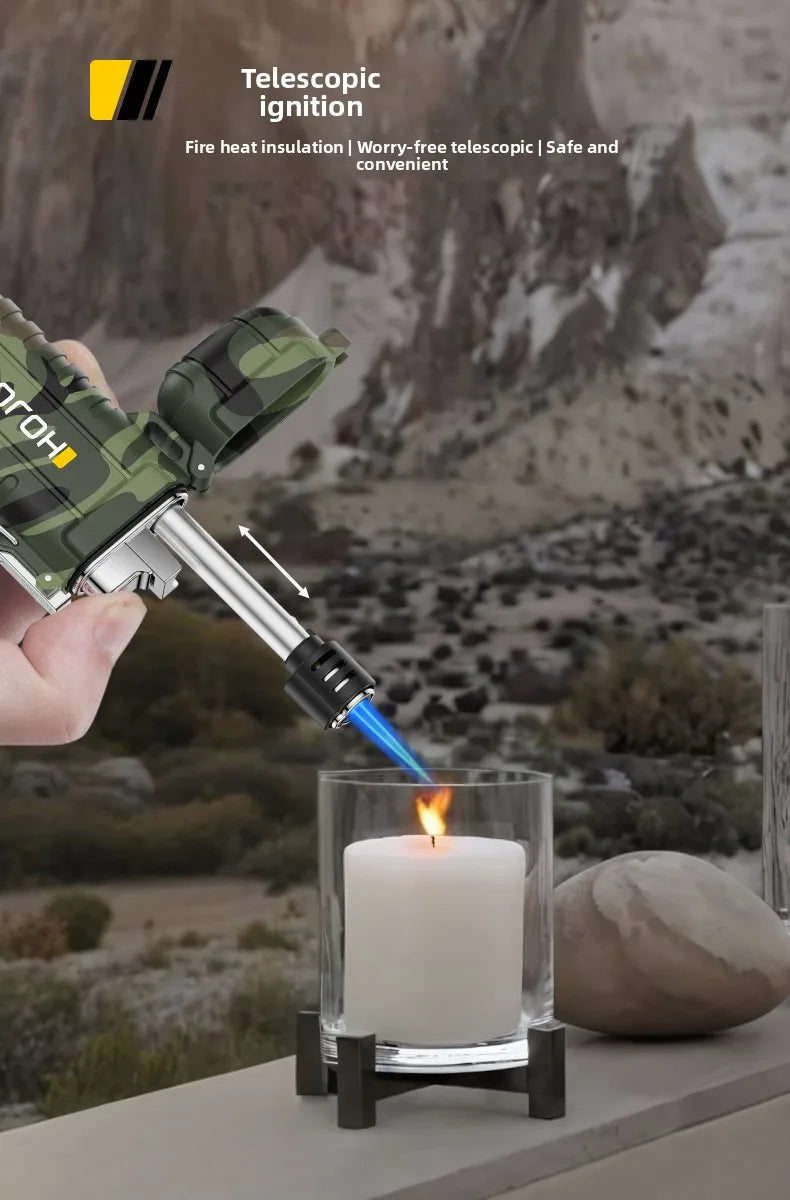 Outdoor Camping Sealed Waterproof Lighter Lighter Lightweight Portable Retractable Ignition with Lanyard Inflatable Lighter