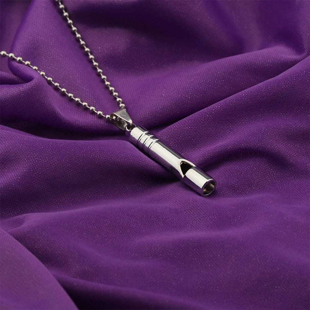 Simple Whistle Pendant Necklaces Emergency Survival Sweater Chain for Men Women Hip-hop Lovers Student Jewelry Gifts