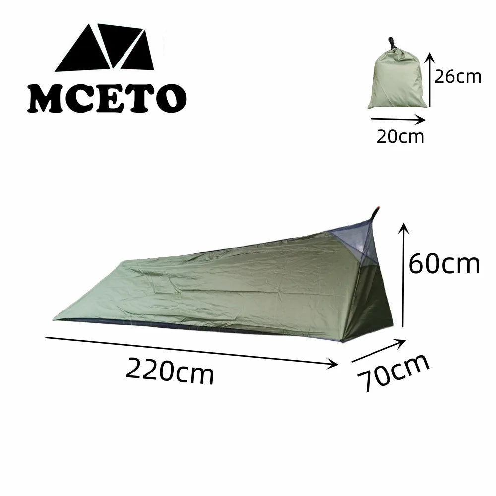 Ultralight Backpacking Tent 1 Person Outdoor Single Man 3 Season Rodless Camping Tent with 210D Oxford Cloth Professional Design