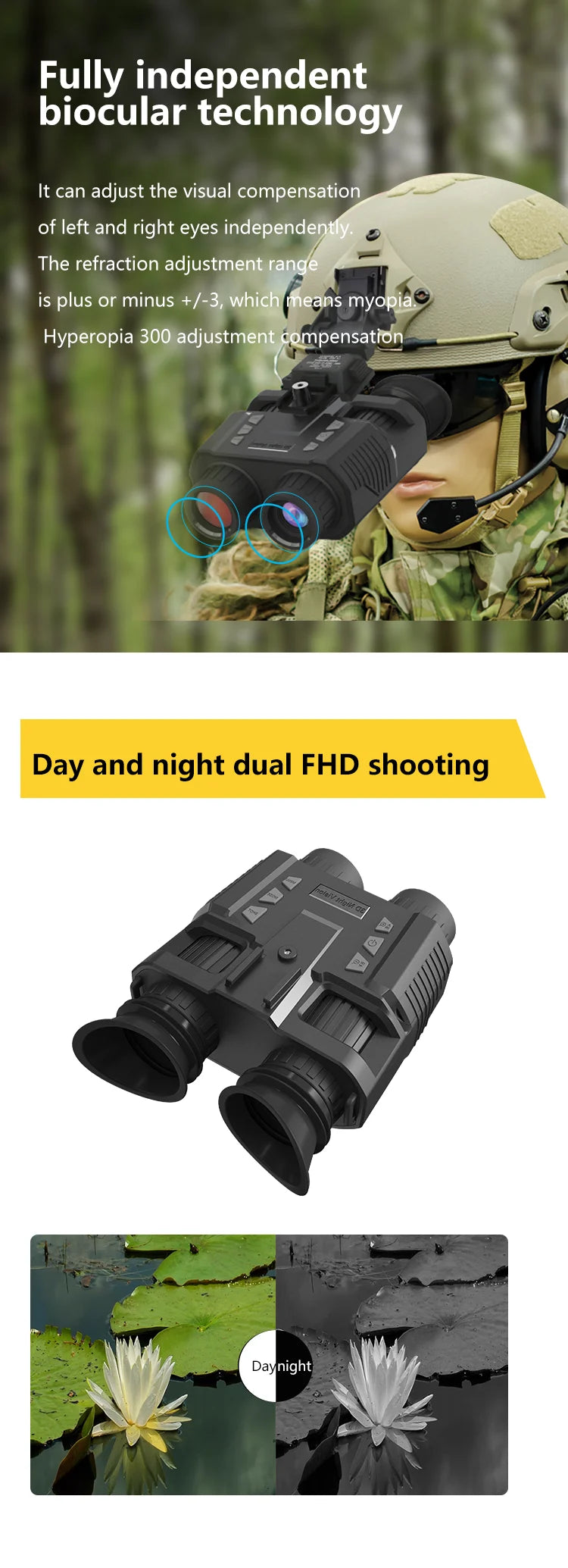 NV8000 3D Infrared Night Vision Binoculars Telescope  Professional HD 1080P Head Mount Camera for Hunting Camping Tactics Goggle