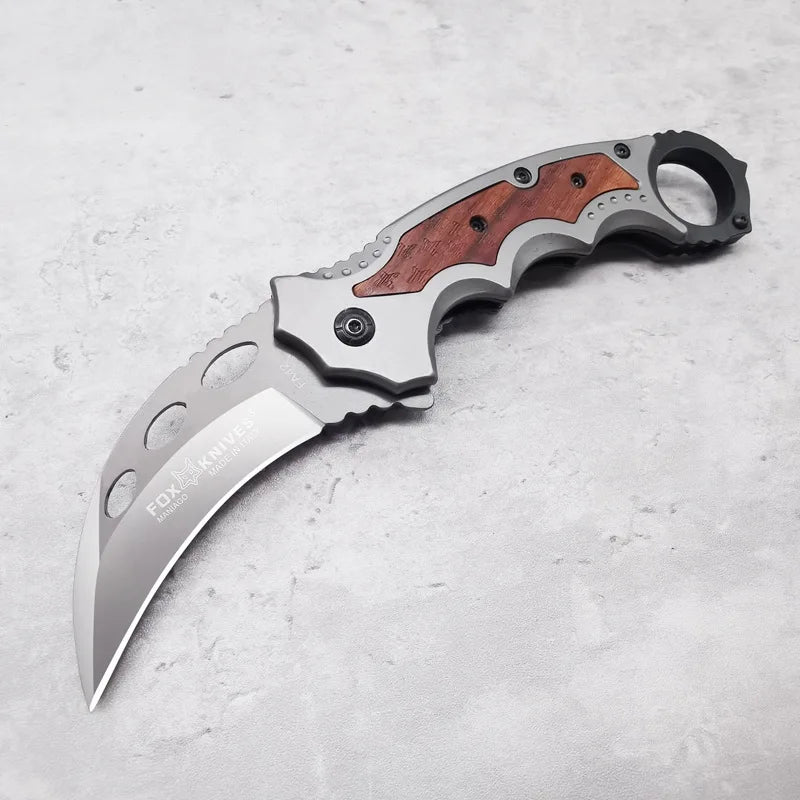 Outdoor Portable Folding Knife High Hardness Survival Military Tactical Pocket Knives for Camping and Fishing Mini Curved Knife