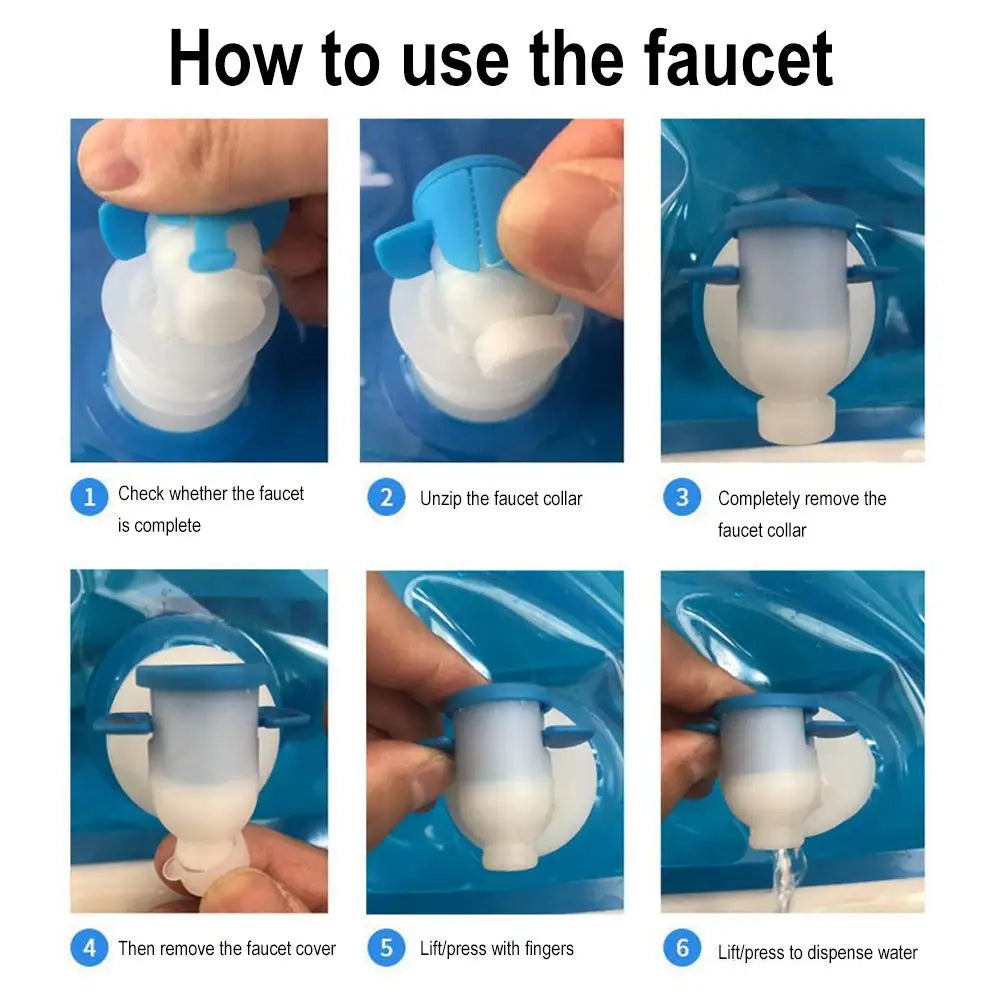 5/10L Portable Camping Water Bag Foldable Drinking Water Bucket Large Capacity Water Container For Outdoor Travel Lightweight