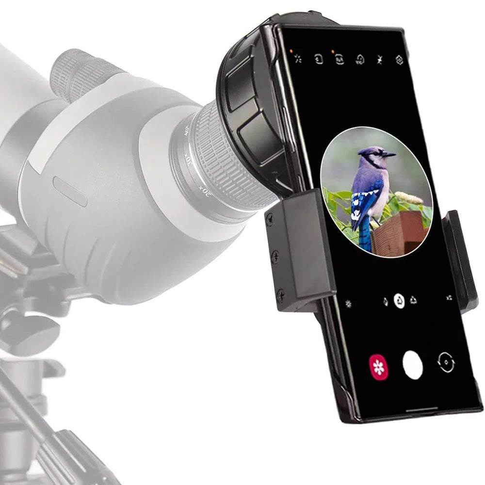 Telescope Phone Photo Adapter Universal Quick Aligned Cell Phone Digiscoping Adaptor Mount Compatible with Binoculars Monocular