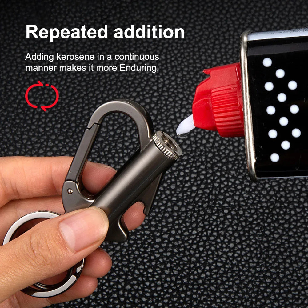 Permanent Match Lighter Keychain Outdoor Emergency Fire Starters Waterproof Cigarettes Flints Keyrings