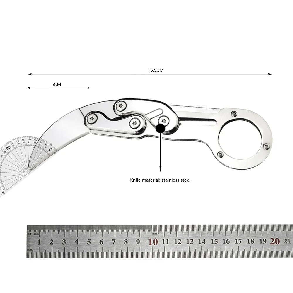 All-steel Claw Mechanical Knives Tactical Multifunction Outdoor Self Defense EDC Tool Gadget Gift for Men, Black/Silver