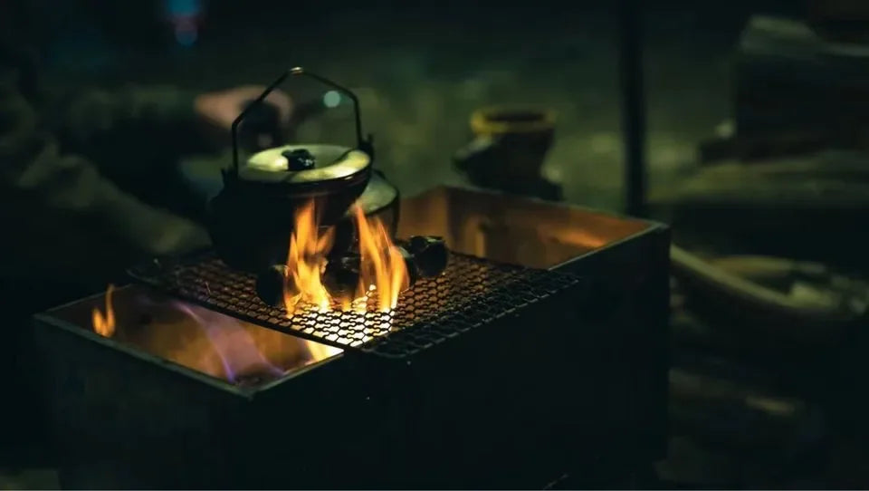 Tryhomy 1mm Titanium Wood Stove Folding Ultralight Camping Stove Brazier Portable Tent Fire Wood Heater Burner with Accessories