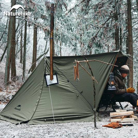 Naturehike ARES Army Single Tent with Chimney TC Cotton Ridge Survival Shelter Outdoor Camping Hiking Glamping Waterproof Tent