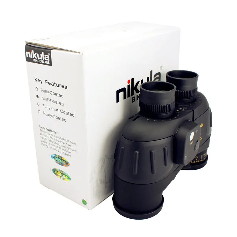 Waterproof Binoculars Nikula 7x50 Telescope Military Powerful Rangefinder Long Range With Digital Compass Night Vision Hunting