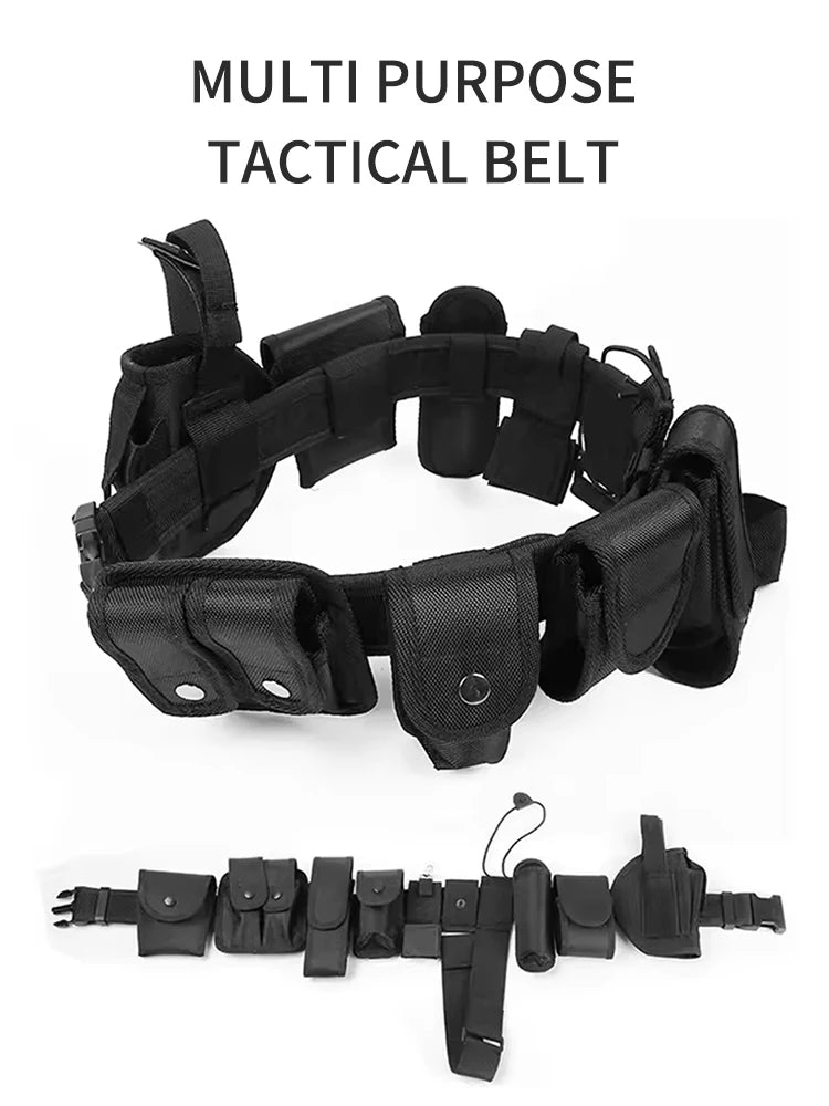Tactical Waist Belt Training Duty Security Equipment Set Multifunctional Nylon Waterproof Waist Bag Ten Piece Set Accessories
