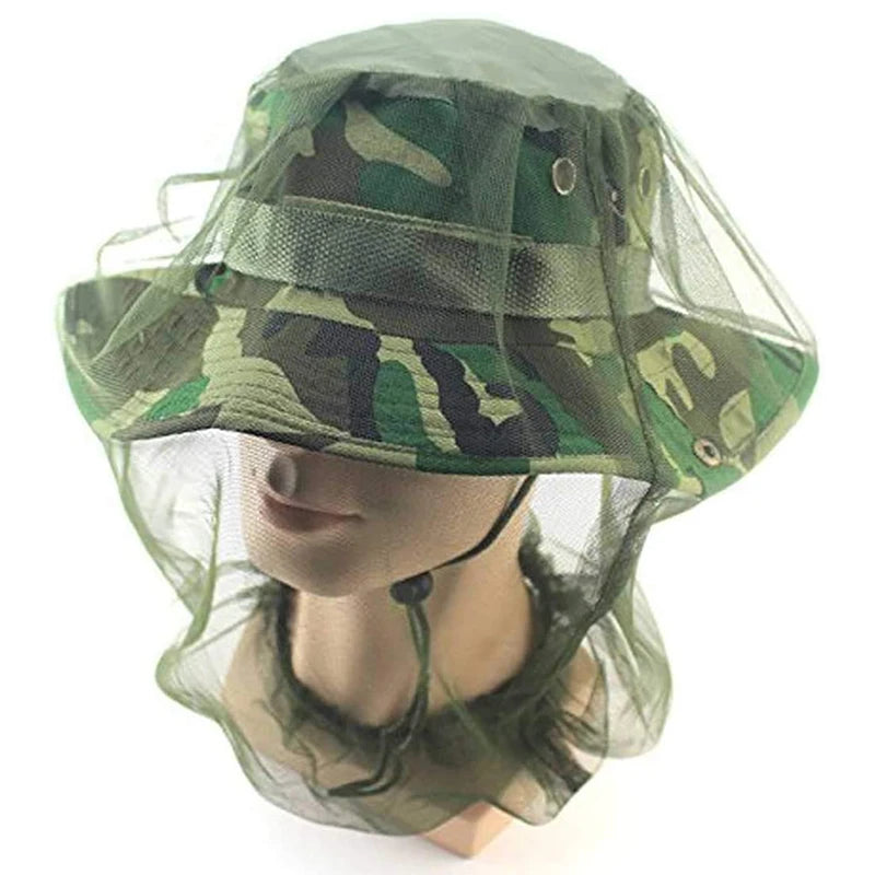 Outdoor Head Face Mask Hat Net Cover Anti-mosquito cover mosquito net cap travel breathable head mesh covers Anti Mosquito Bug