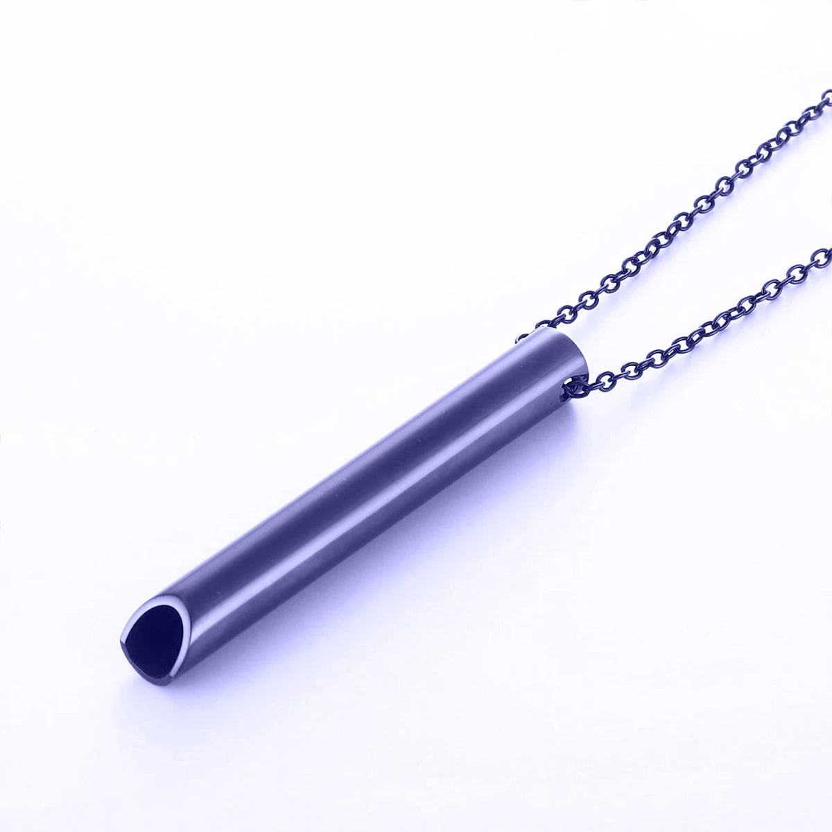 528Hz Stainless Steel Meditation Whistle Necklace | Yoga Breathing Tool & Anxiety Relief | Chakra Balancing Spiritual Jewelry