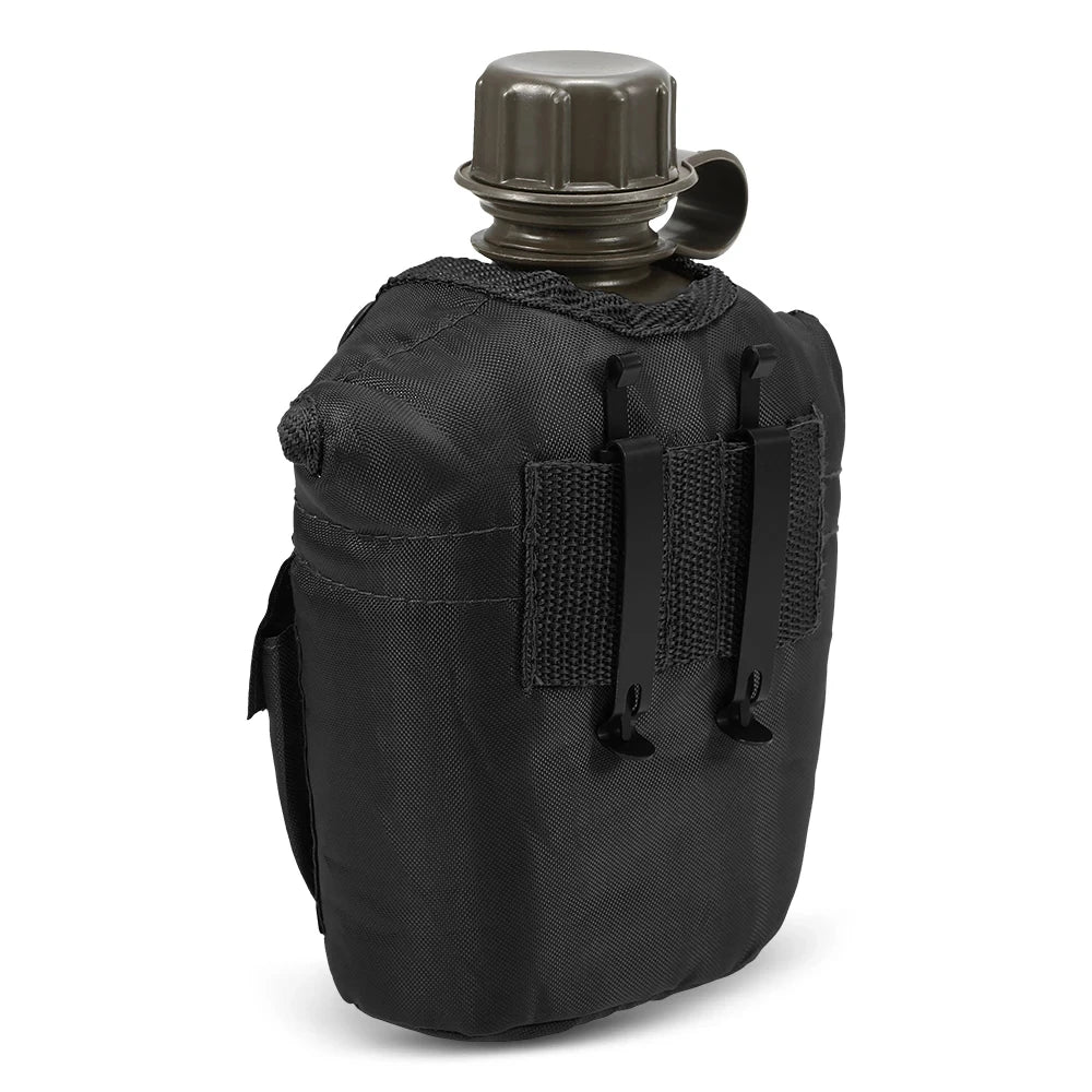 Outdoor Camouflage Military Canteen Bottle Backpacking Survival Water Kettle Camping Hiking Bottle 1L Large-capacity Kettle
