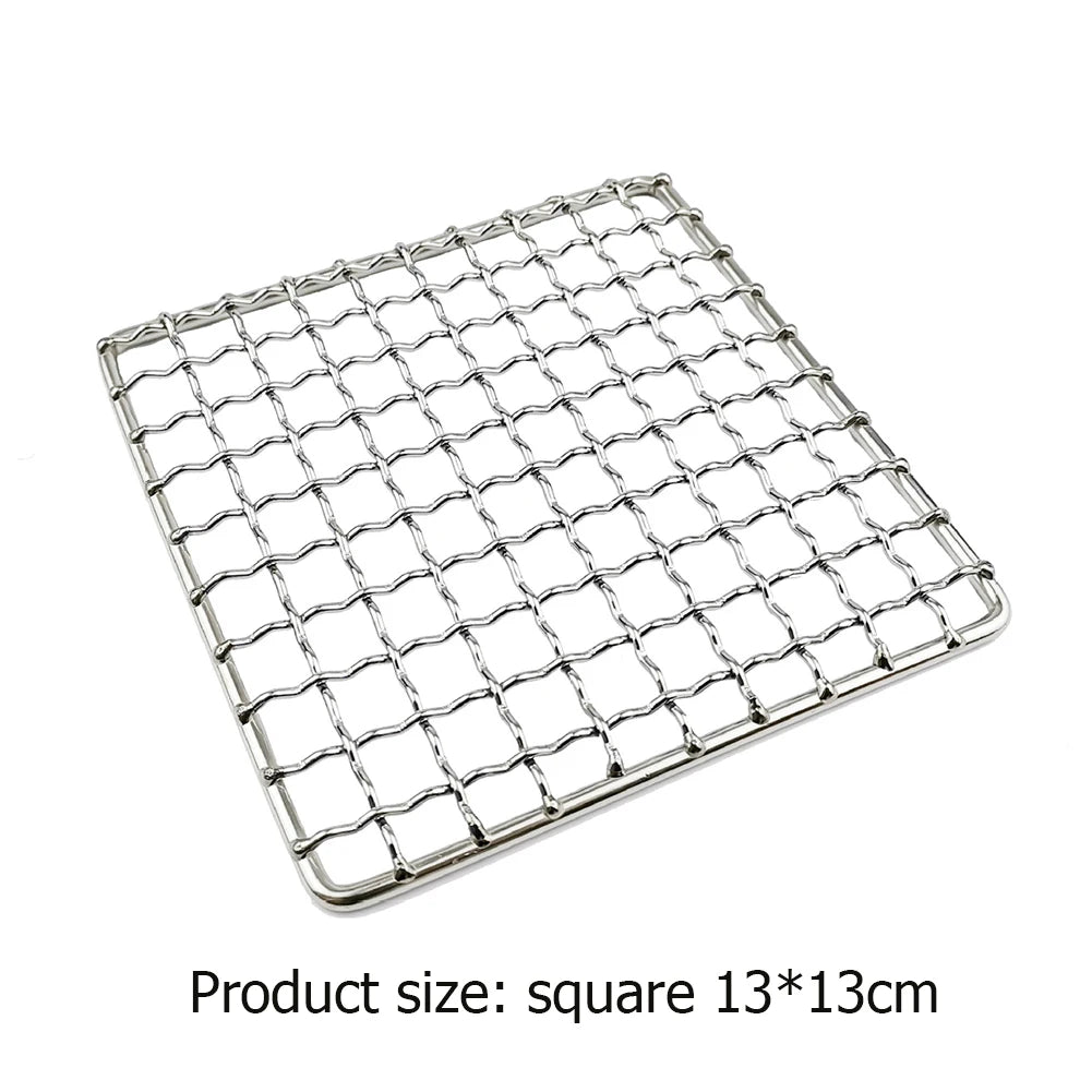 Stainless Steel Camping Grill Grate Mesh Pads Grilling Net Fire Cooking Outdoor Activities Traveling Picnic BBQ Camping Pot Tool