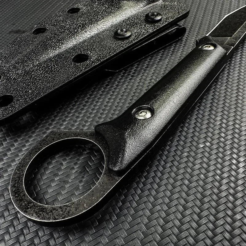 New corrosion-resistant portable knife, multi-purpose outdoor straight knife K-sheath, jungle self-defense EDC knife。