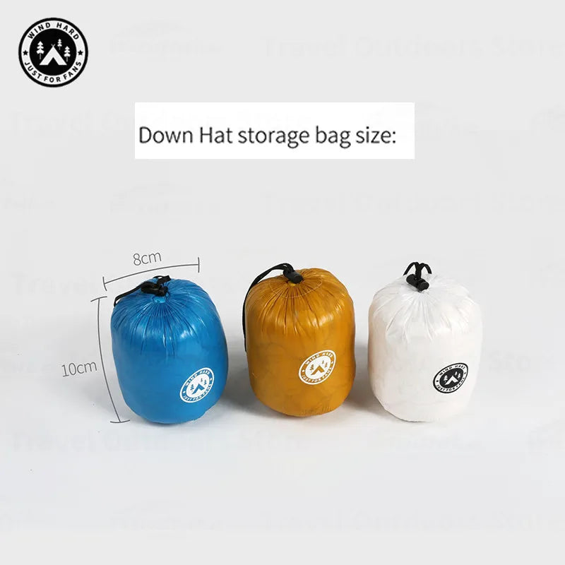 AEGISMAX WIND HARD 10D 800FP Ultralight Down Hat Outdoor Camping Windpoof Caps Warm Snow Hood with Neck Winter Ski Uinsex