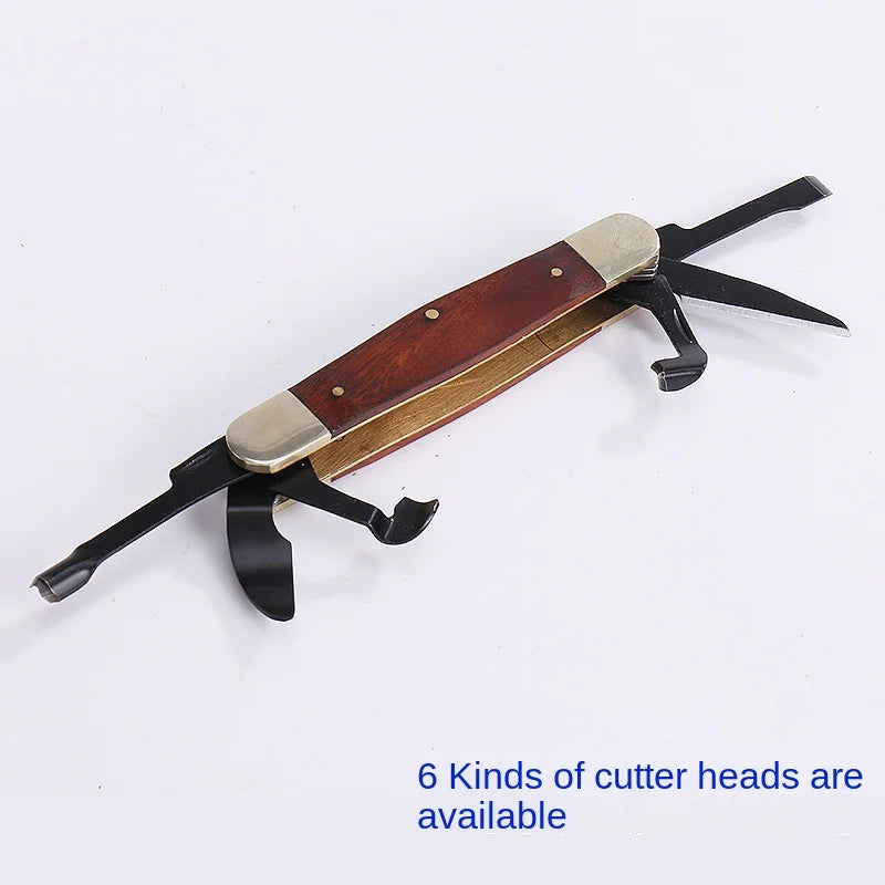 6 in 1 Multi-purpose Portable Folding Pocket Cutter Wood & SK5 Steel Portable Gift Cutting Tool For Camping Home Furnishing