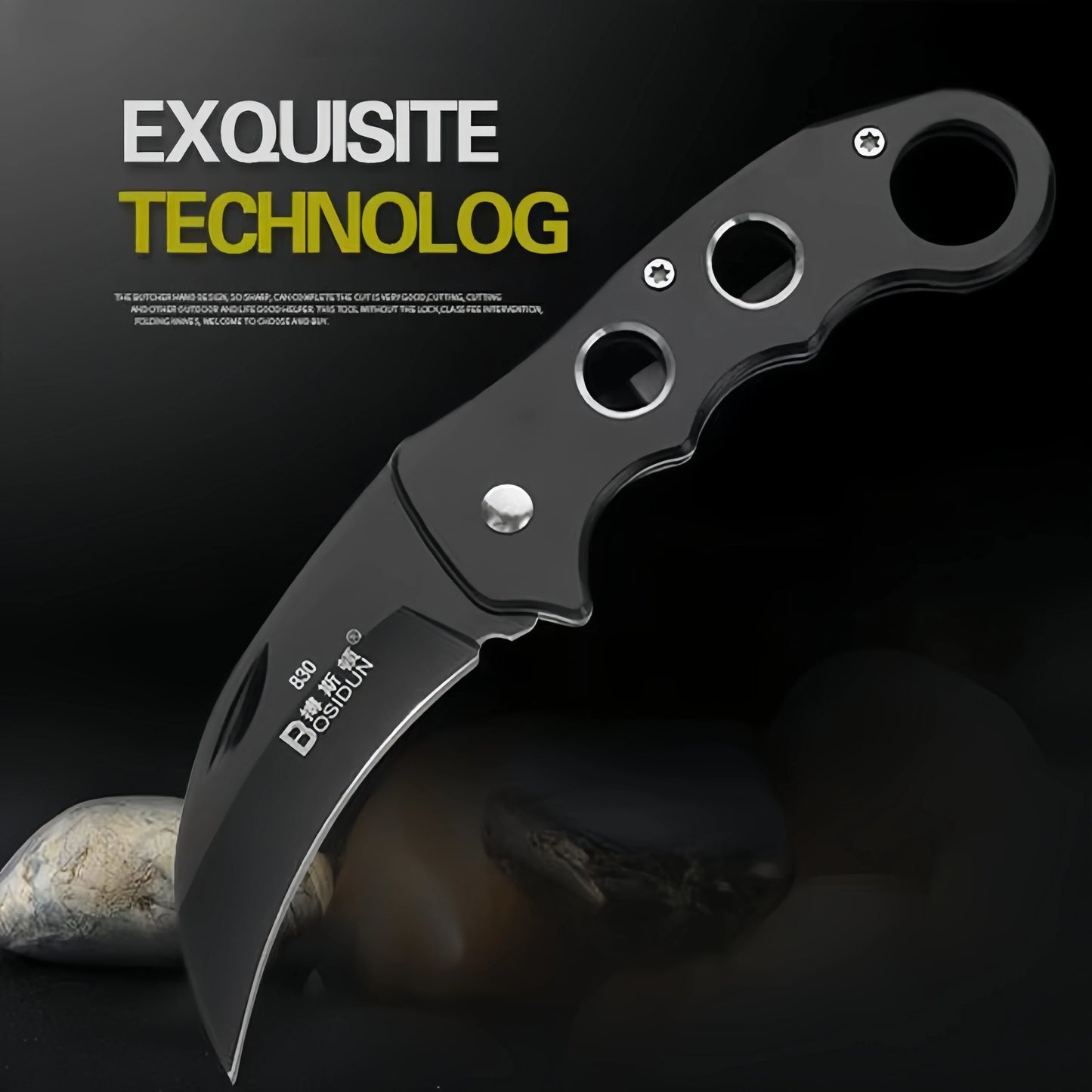 Outdoor Eagle Claw Military Knife Curved Detached Express Short Personalized Carrying Wolf Folding Knife Camping Survival Knife