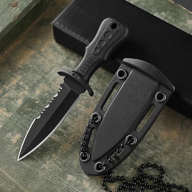 high-quality Portable Mini Tactical Knife Necklace Multipurpose Stainless Steel Cutting Knives Outdoor Camping Tools。