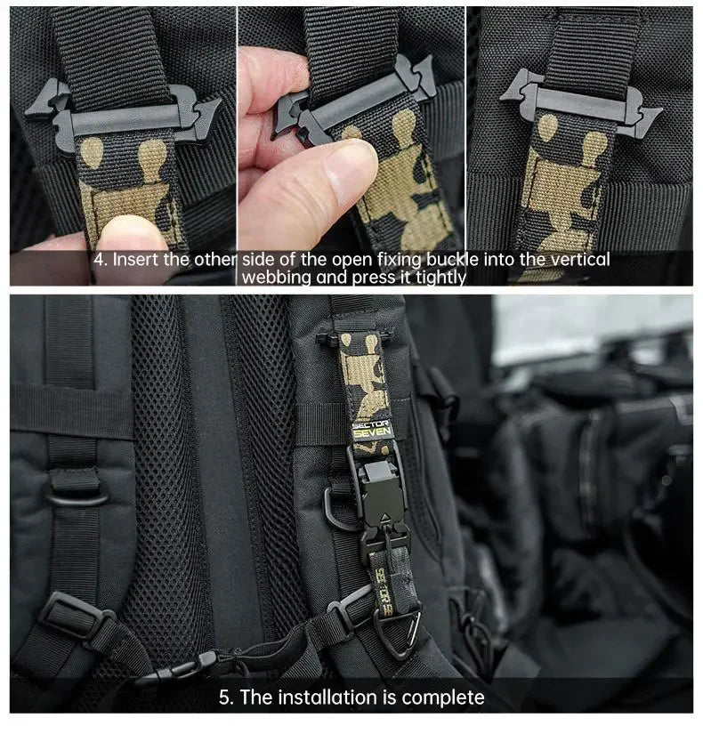 Tactical Multipurpose Triangle Quick Detachment Buckle Belt Quick Hanging Single Hook Survival Keychain EDC Quick Release Buckle