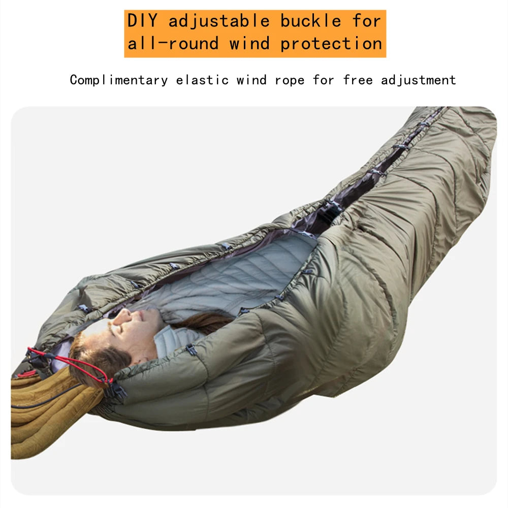 Portable Multifunctional Winter Warm Sleeping Bag Hammock Outdoor Camping Cotton Underquilt Poncho Warm Hammocks Swing Cover