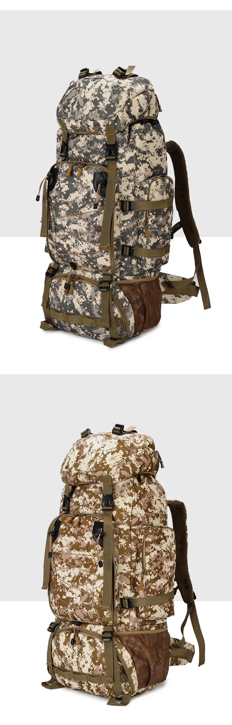 Tactical Climbing Backpack Large Capacity Travel Bag Outdoor Shoulder Camping Hiking Rucksack Men Women Mountaineering Backpack