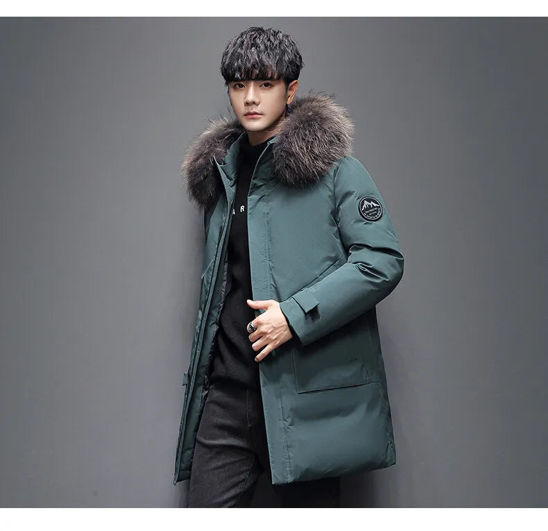 Outdoor Hiking Camping in Winter Windproof Warm Casual Fur Collar Feather Jacket Comfortable Versatile Warm Down Jacket