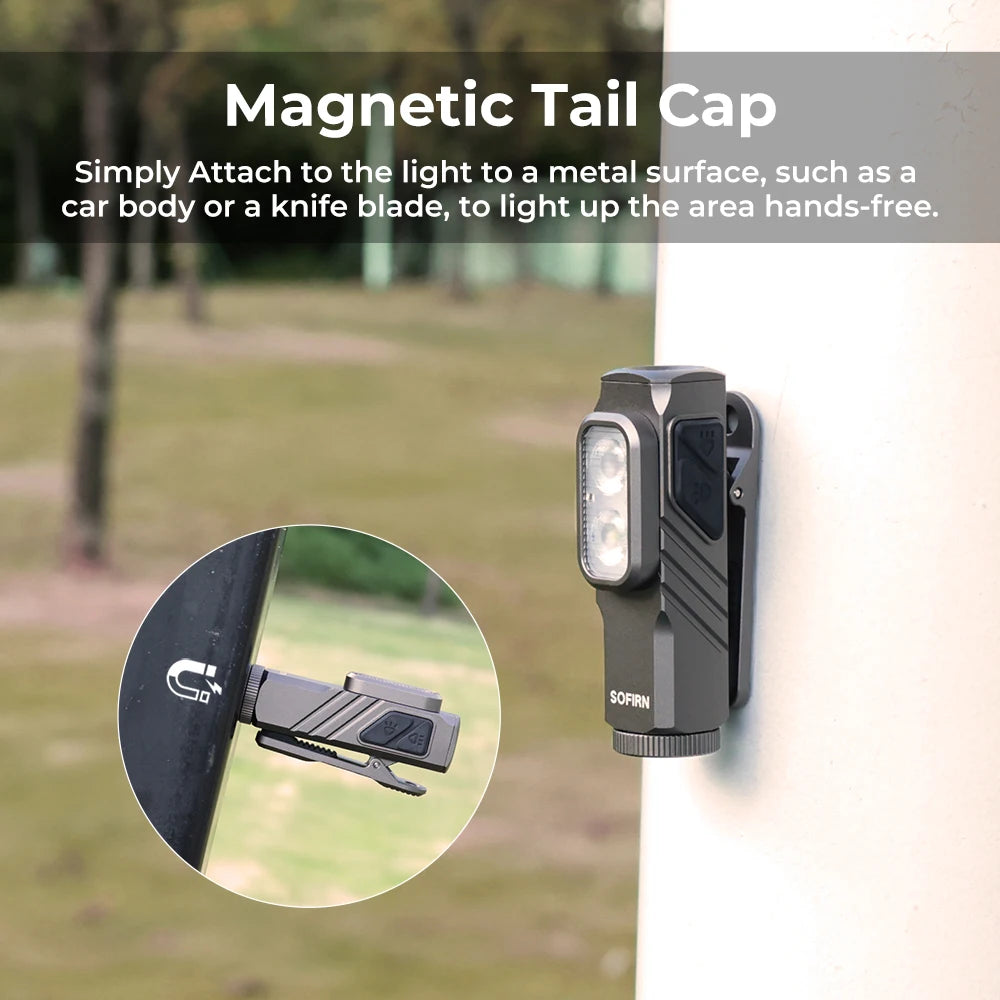 New Sofirn ST10 EDC Flashlight 14500 1000LM USB C Rechargeable Waterproof With Red Light Magnetic Tail & Clip For Camping Emerge