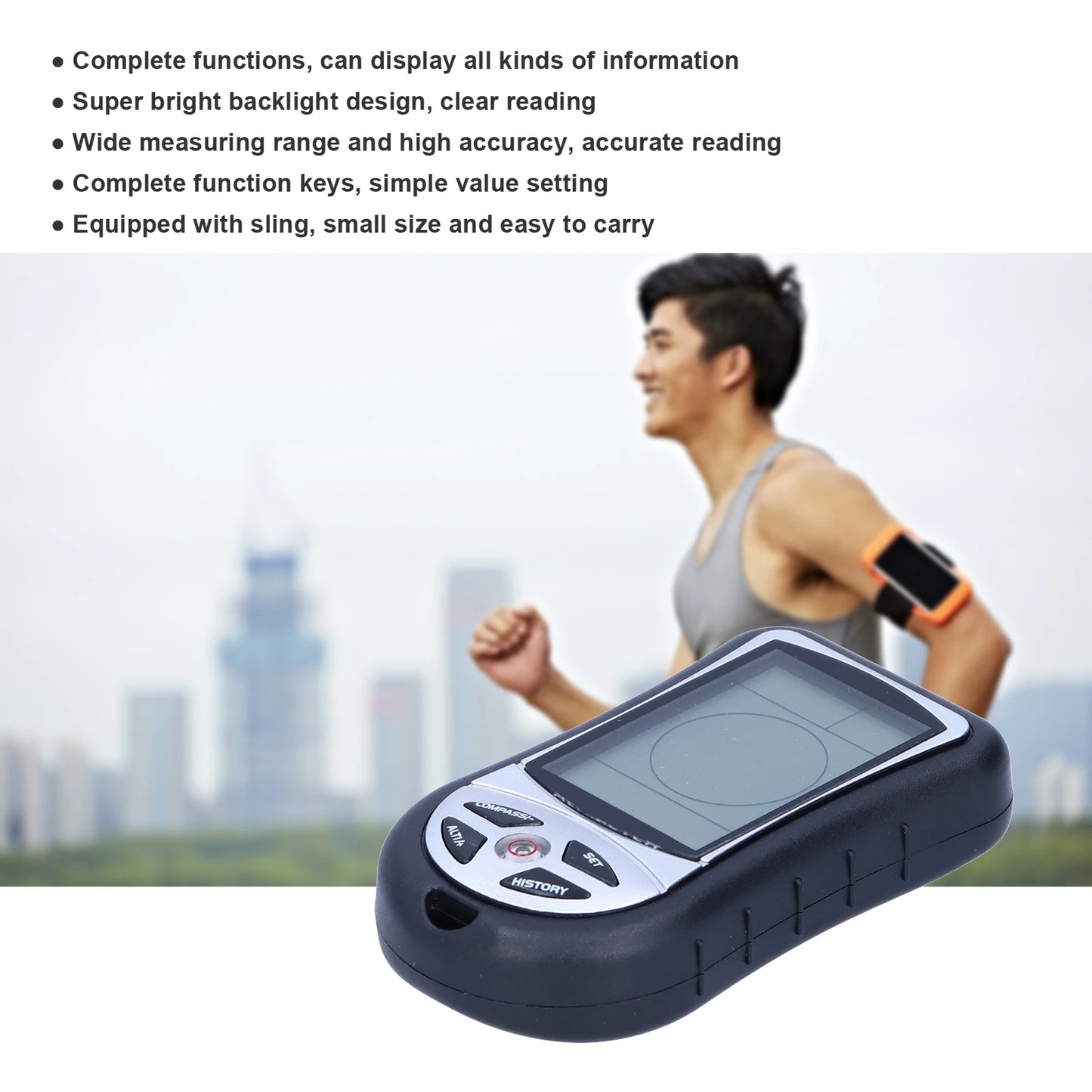 8 in 1 Handheld Electronic Compass Altimeter Multifunction Digital Barometer Thermometer Compass Outdoor Meter Device