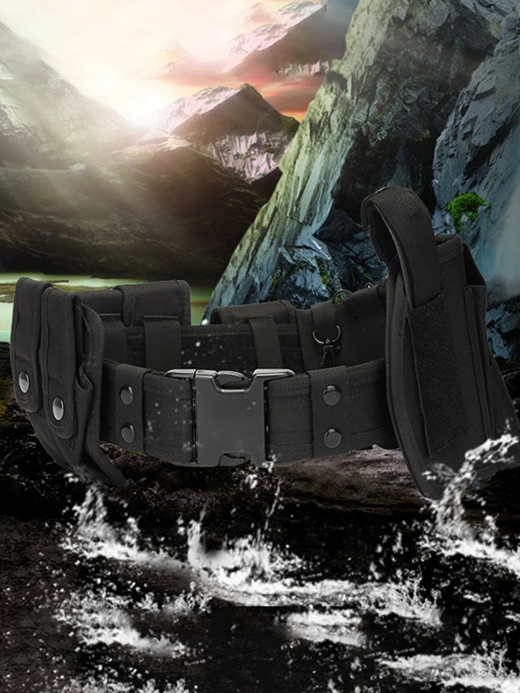 Tactical Waist Belt Training Duty Security Equipment Set Multifunctional Nylon Waterproof Waist Bag Ten Piece Set Accessories