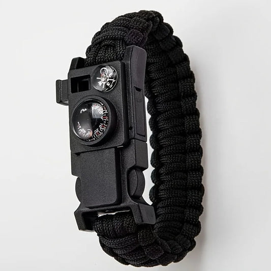 10-in-1 Multifunctional Survival Bracelet with Compass, WhistleLine Rope  for Outdoor Adventures and Emergencies