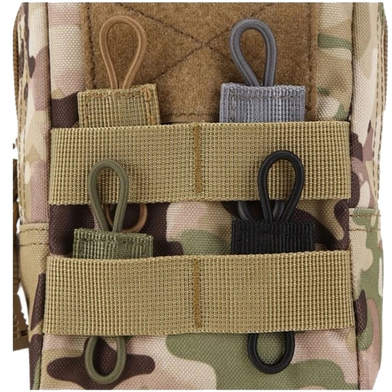 10pcs MOLLE Elastic Nylon Webbing Ribbon Buckle Outdoor Hiking Hunting Backpack Vest PTT Antenna Stick Pipe Binding Retainer