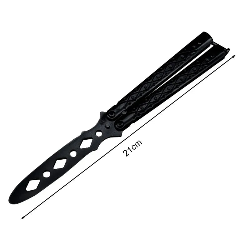 Portable Practice Butterfly Knife Alloy Steel Foldable Training Knives Transformable Outdoor Unedged Butterfly Knife for Game