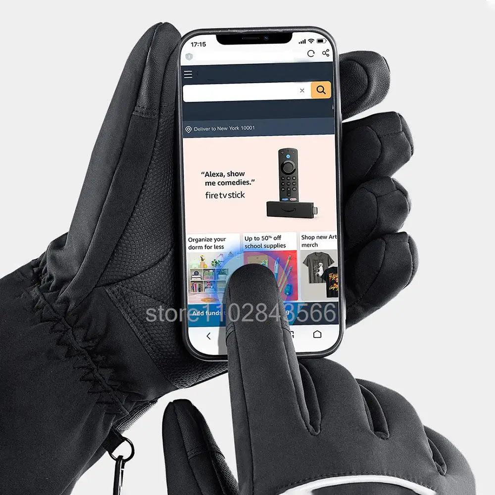 Winter Heated Gloves With Battery Box Heating Hand Warmer Thermal Gloves Waterproof Snowboard Cycling Motorcycle Bicycle Ski