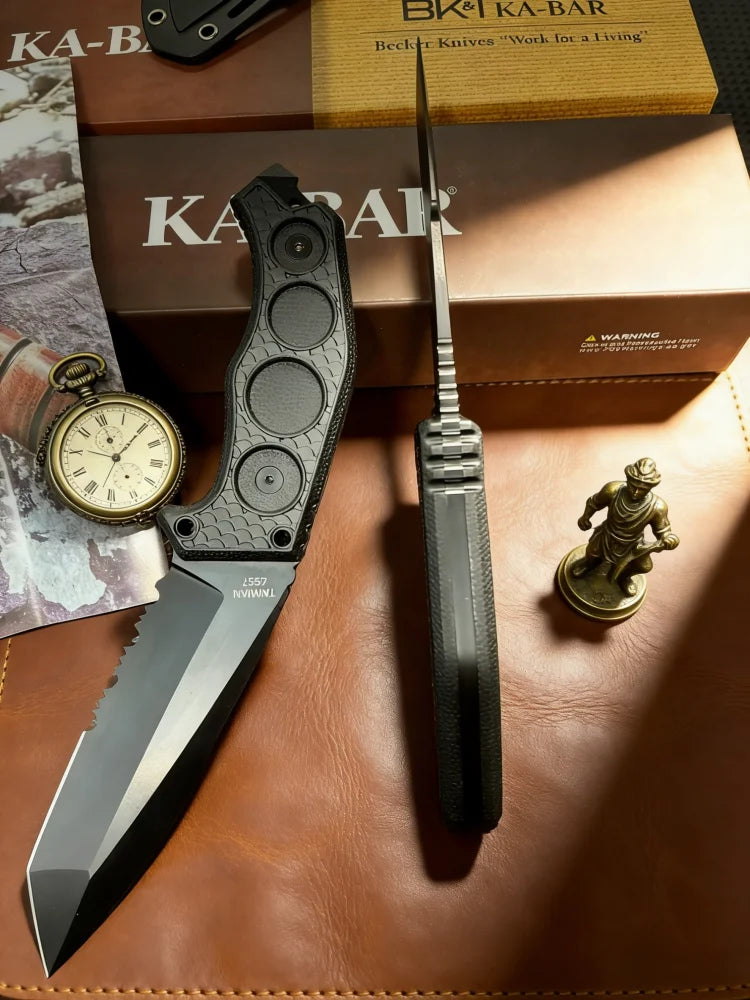 KA5557- Field tactical small straight knife, camping adventure knife, mountain climbing and fishing rescue tool, Fruit knife