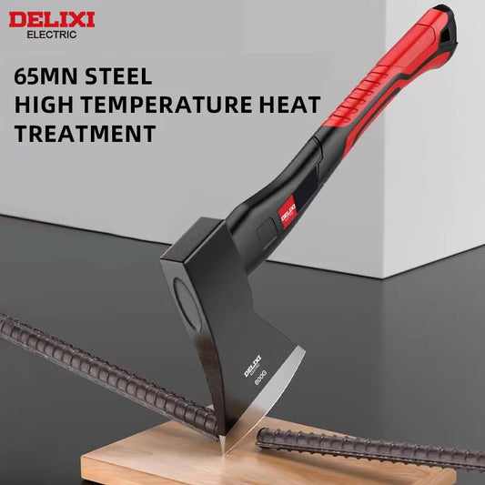 15-inch chopping axe with blade cover, chopping hammer, log axe, outdoor axe, forged carbon steel hand tool non-slip handle.