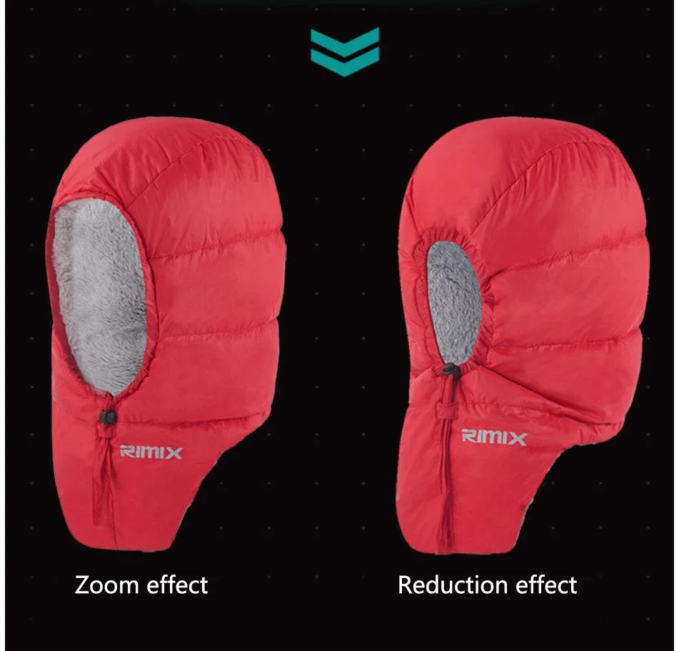 RIMIX Unisex Winter Warm Down Hat Outdoor Cap Thickening Adjustment Comfortable  Antifreeze For Climbing Camping Ski Snowboard