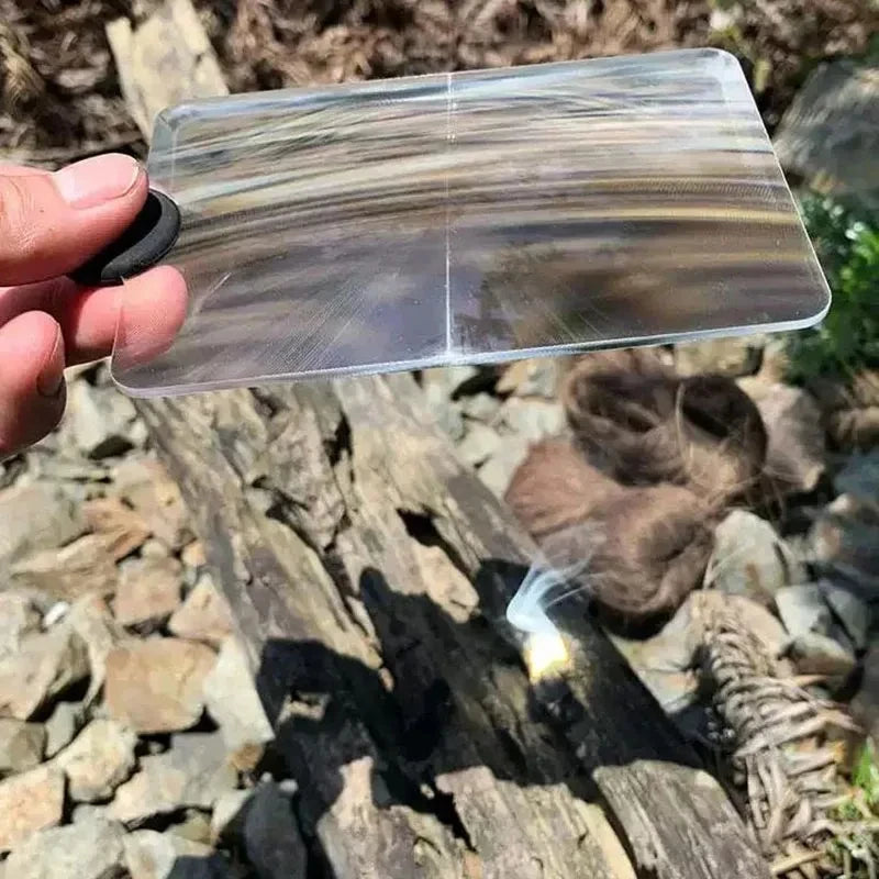 Outdoor Solar Magnifying Glass Card Fire Starter Lgniter Fresnel Solar Concentrator, Picnic Lgnition Tools Survival Multitools