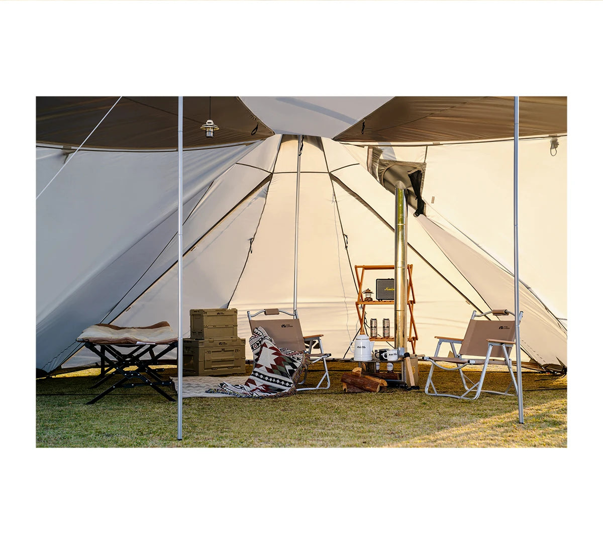 MOBI GARDEN Camping Pyramid Tent 4-6 Person Waterproof UV Protection Home Outdoor 3 Seasons Forest Tower 280